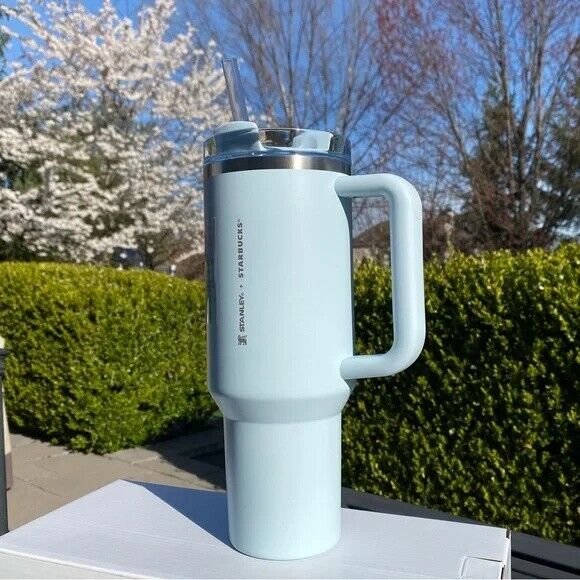Stanley X Starbucks Limited Spring Blue Quencher 40oz Tumbler Flowstate H2.0 New - Sold on eBay March 20th, 2025 for $79.00