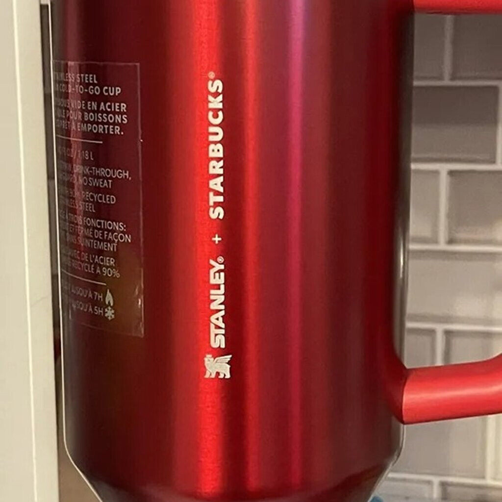 Starbucks X Stanley Holiday 2023 Collab (40 oz) Red Tumbler Mug IN HAND ? - Sold on eBay February 9th, 2025 for $135.00