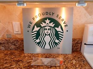 Starbucks Mermaid Sign We Proudly Serve 17” X 16” Single Sided Sign NEVER USED ! - Sold on eBay November 6th, 2023 for $149.99