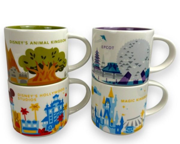 Starbucks You Are Here Mugs Walt Disney World Parks Set of 4 Epcot Magic Kingdom - Sold on eBay October 24th, 2024 for $84.15