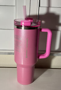 Stanley x Starbucks Exclusive 2024 Pink 40oz Tumbler NEW w Tag Glittery Handle - Sold on eBay December 31st, 2023 for $189.99