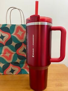 NEW Starbucks x Stanley Holiday 2023 Collab  (40 oz/1.18L)  Red Tumbler Quencher - Sold on eBay November 19th, 2023 for $153.40 (32 bids) 