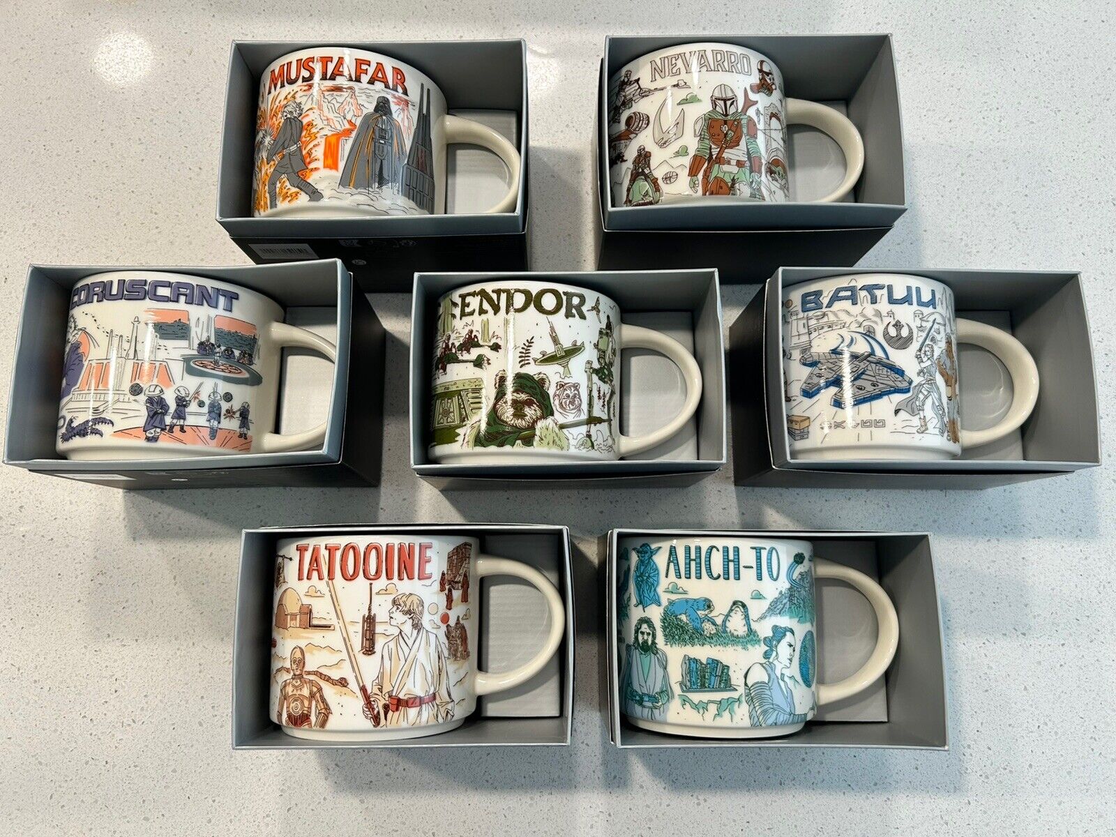 HUGE LOT NEW STARBUCKS STAR WARS BEEN THERE MUGS IN BOXES ENDOR TATOOINE CORUSCA - Sold on eBay December 28th, 2024 for $249.99