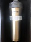 Starbucks Stainless Steel Tumbler Gold Swarovski 16oz with Wooden box