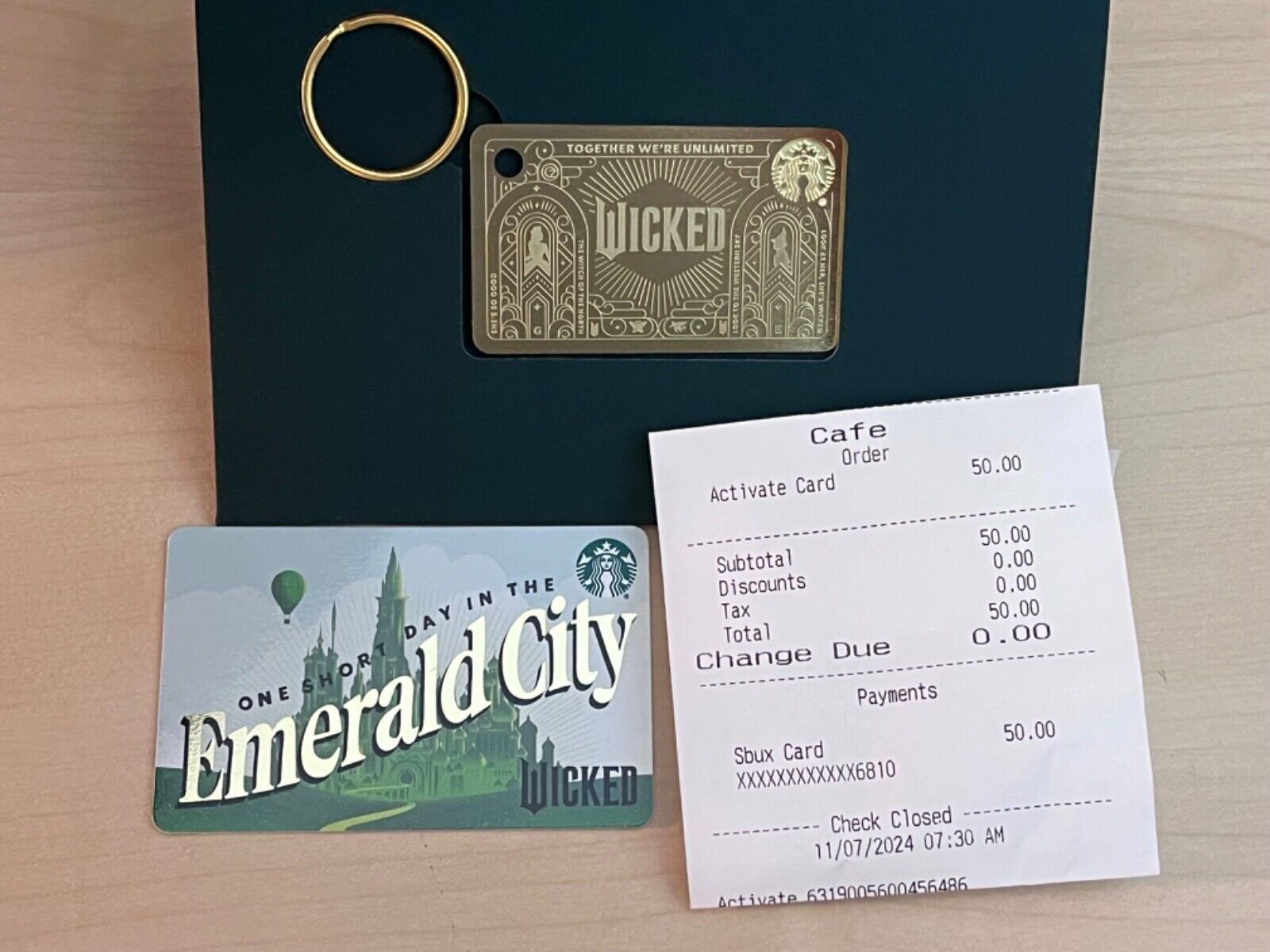 Limited Starbucks & WICKED Metal Gift Card 2024 Loaded With $50 - IN HAND - Sold on eBay December 3rd, 2024 for $89.90