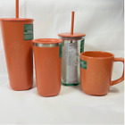 2024 4pc Set:NEW STARBUCKS Recycled Sustainable Triangle Terracotta Orange/Brown - Sold on eBay April 6th, 2024 for $125.00