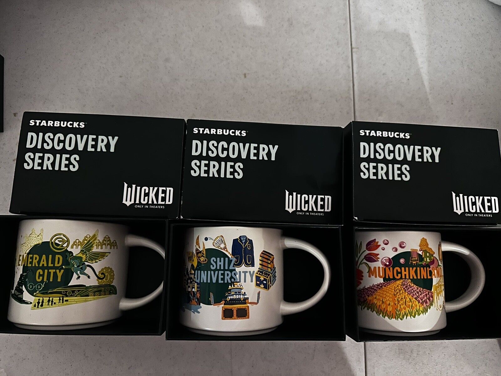 Universal Studios Starbucks 2024 Wicked Discovery Series Mug Set. Emerald City - Sold on eBay November 17th, 2024 for $229.00