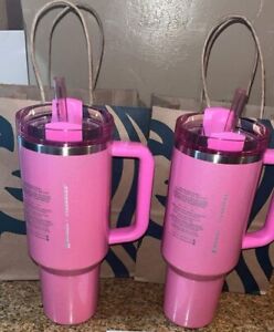 Stanley X Starbucks Tumbler 40 Oz Pink Limited Edition Target Brand Sparkle Cup - Sold on eBay January 31st, 2024 for $220.00