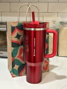?NEW LIMITED Starbucks x Stanley Cup Holiday 2023 Collab (40 oz) Red Tumbler ? - Sold on eBay November 18th, 2023 for $172.50 (27 bids) 