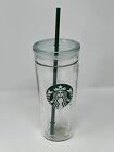Starbucks Glass Double Walled Mermaid Logo Cold Cup Tumbler & Straw 20 oz - Sold on eBay July 27th, 2024 for $80.00