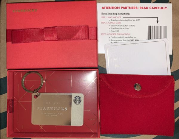 Starbucks 2014 Silver Mini Keychain Card + Box + Inserts - Sold on eBay October 24th, 2024 for $139.99