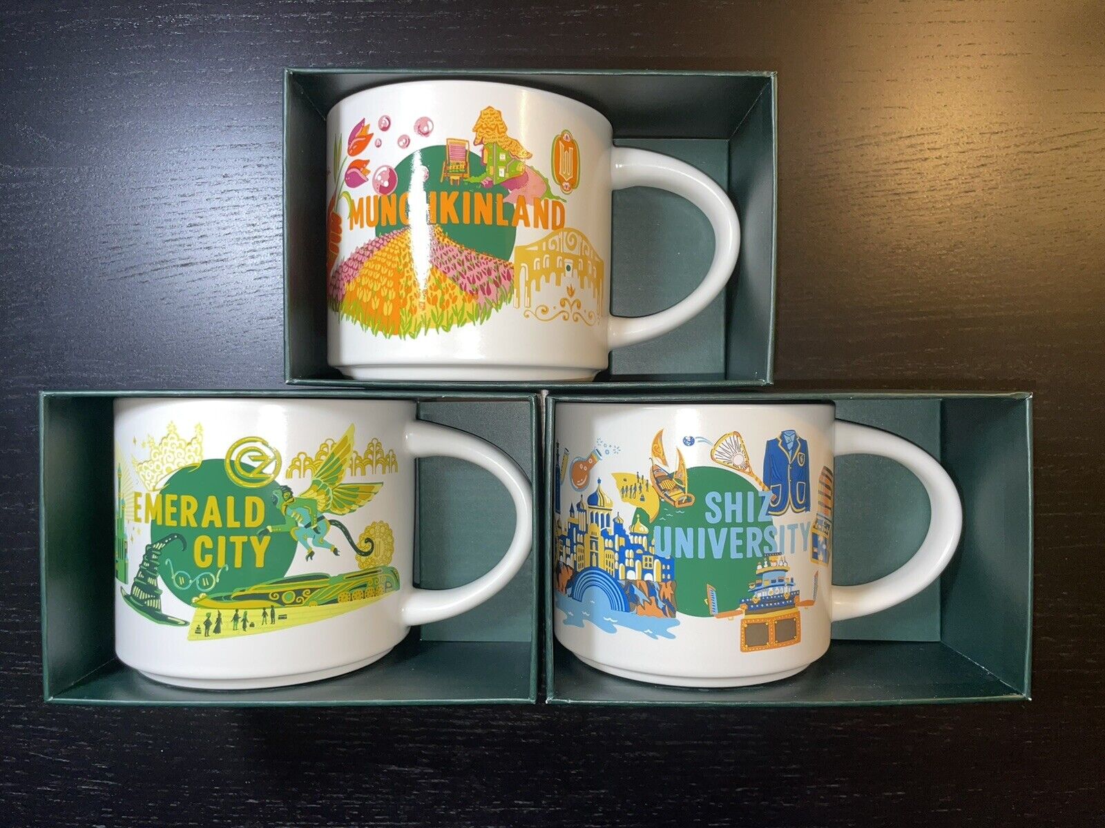 WICKED Starbucks Discovery Series 3 Mugs Munchkinland Universal Studios Florida - Sold on eBay November 25th, 2024 for $199.99
