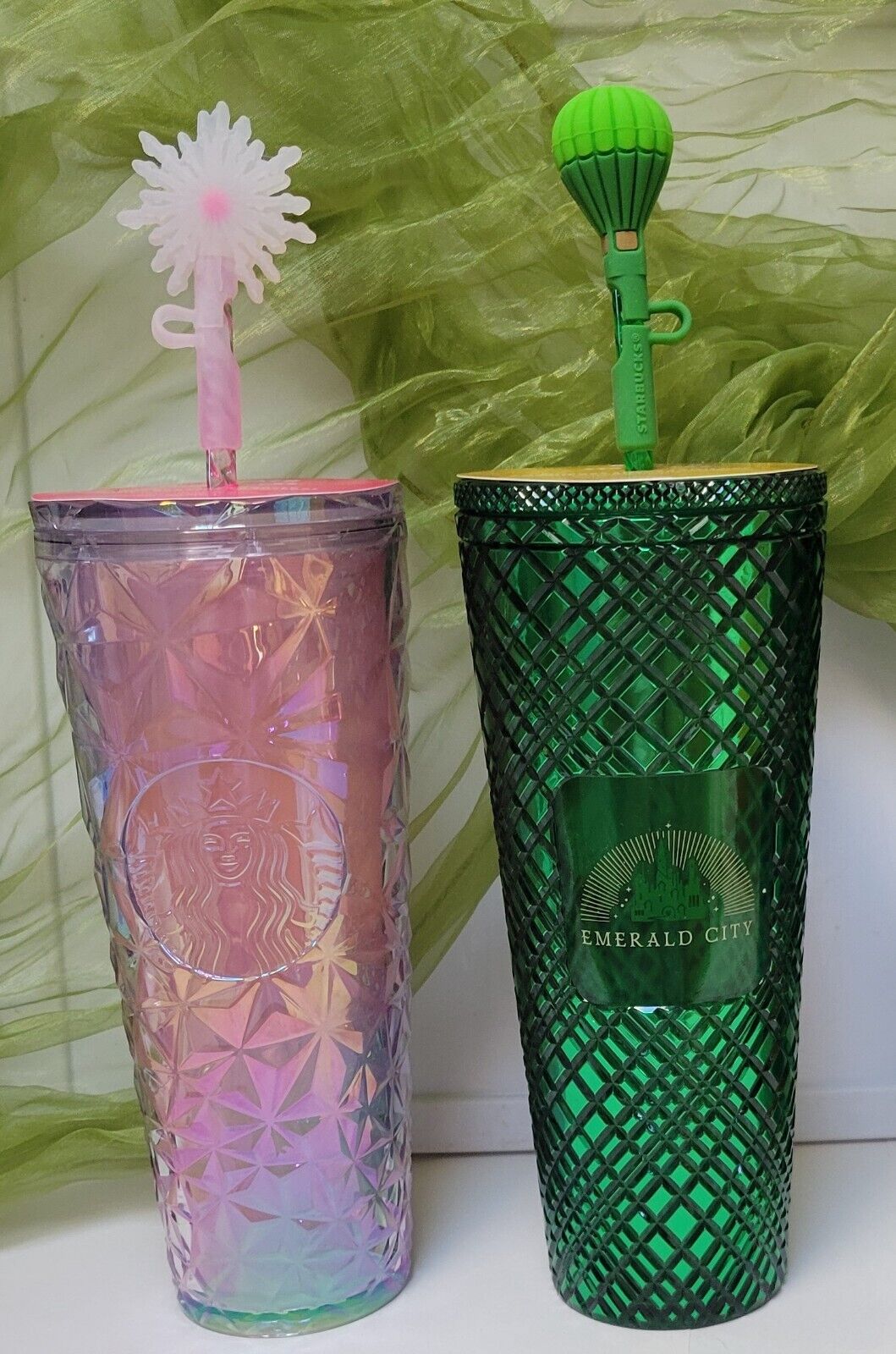 Starbucks  Wicked Duo Tumblers 24 Oz. Cold Cup Prism Wand Straw & Emerald City - Sold on eBay December 3rd, 2024 for $129.99
