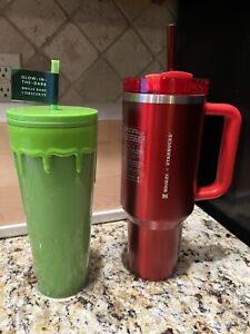Starbucks Christmas Stanley Tumbler (Red 40 Oz) & Halloween Glow In Dark Tumbler - Sold on eBay November 26th, 2023 for $230.00