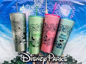 2023 Disney Park Icons Metal Tumbler Cup Starbucks Set 4 Kingdom Epcot Hollywood - Sold on eBay August 9th, 2023 for $214.95