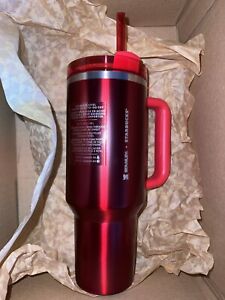 Starbucks + Stanley Holiday 2023 Collab (40 oz) Red Tumbler Mug IN HAND NEW. - Sold on eBay November 21st, 2023 for $215.00 (40 bids) 