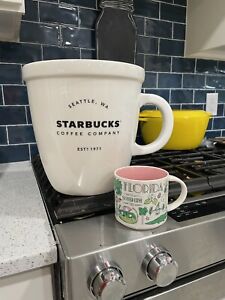 Starbucks Giant Abbey Classic Ceramic Mug  138 oz Perfect! - Sold on eBay September 20th, 2023 for $299.00 (1 bids) 