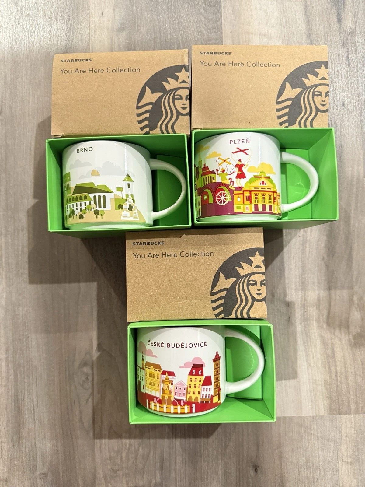 Starbucks Plzen, Brno, Ceske Budejovice City Mug Cup You are here Series YAH Set - Sold on eBay May 3rd, 2025 for $179.99