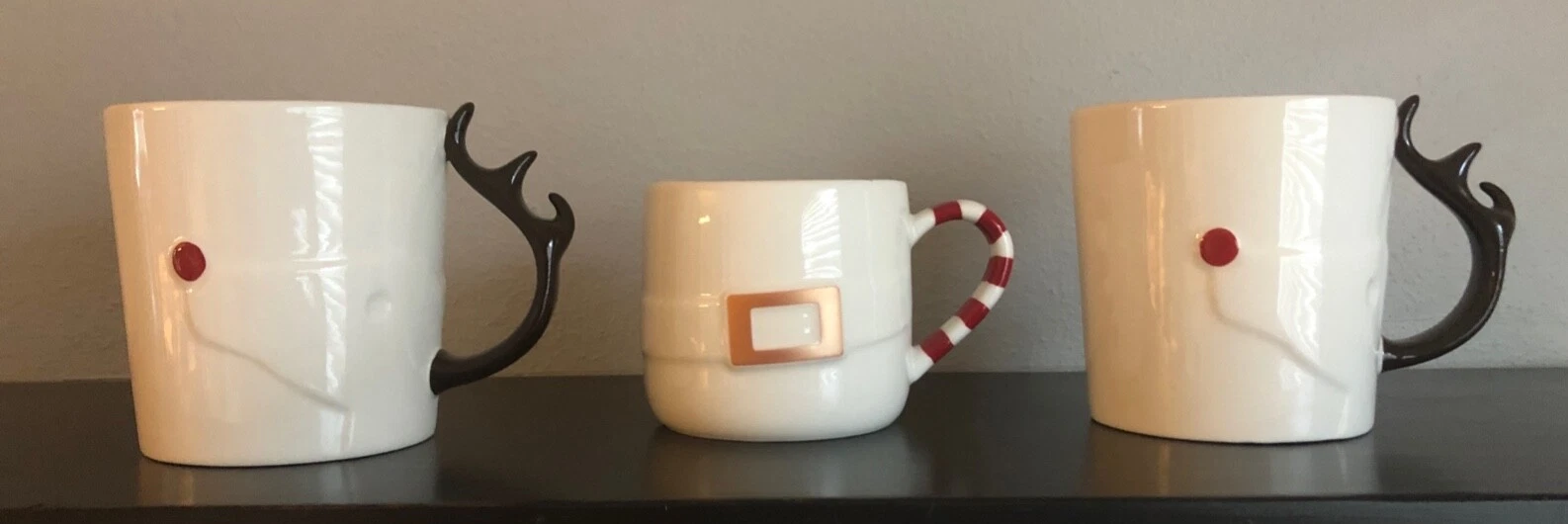 Starbucks Ceramic 2013/2014 Mug Set - Santa's belt and Reindeer - Sold on eBay May 3rd, 2025 for $99.99