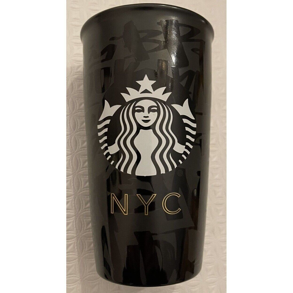 Starbucks Graffiti NYC Tumbler CERAMIC New York City Black Travel Mug 2015 RARE - Sold on eBay December 12th, 2024 for $99.00
