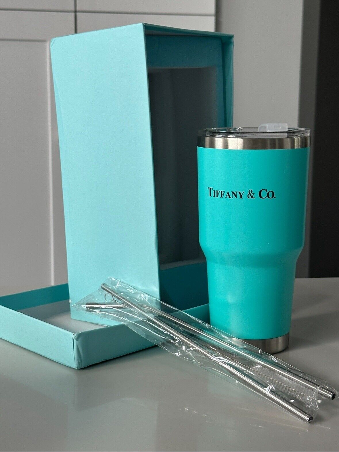 Tiffany Blue Stainless Steel Tumbler ~ TIFFANY & Co. ~ Yeti / Stanley Cup - Sold on eBay February 2nd, 2025 for $80.00
