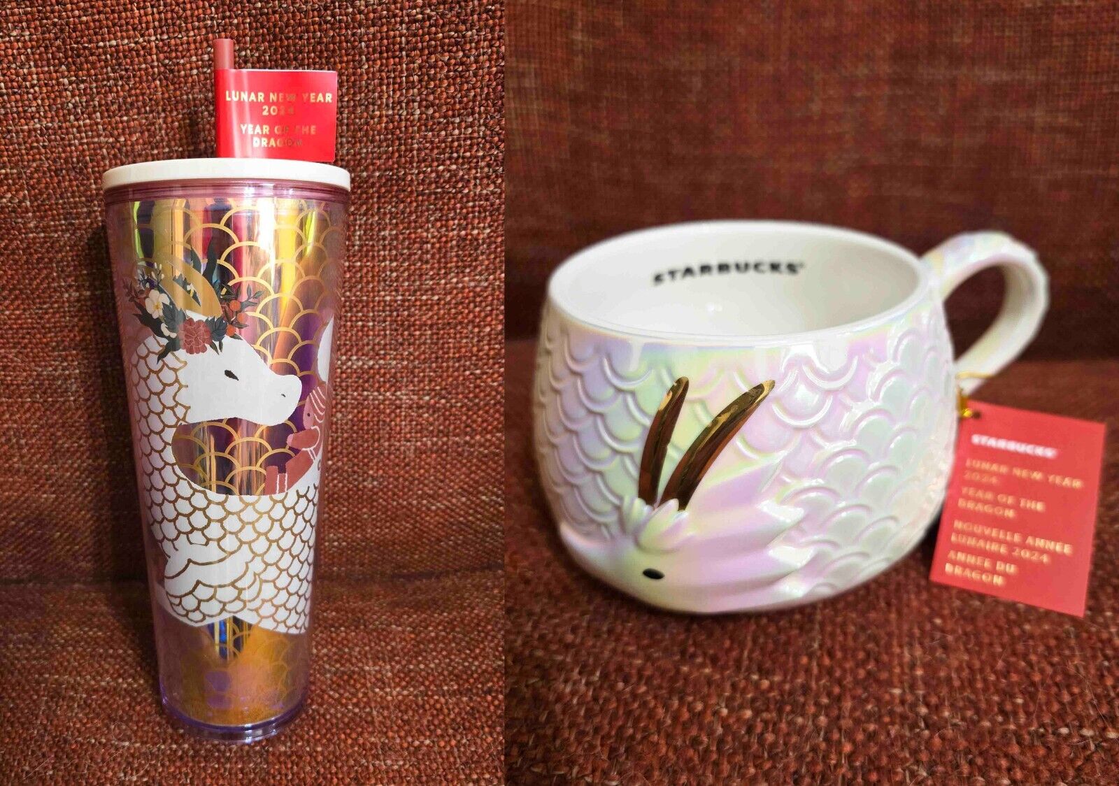 (NEW) 2024 Starbucks Year of the Dragon Lunar New Year Tumbler & Mug SET! - Sold on eBay February 5th, 2025 for $100.00