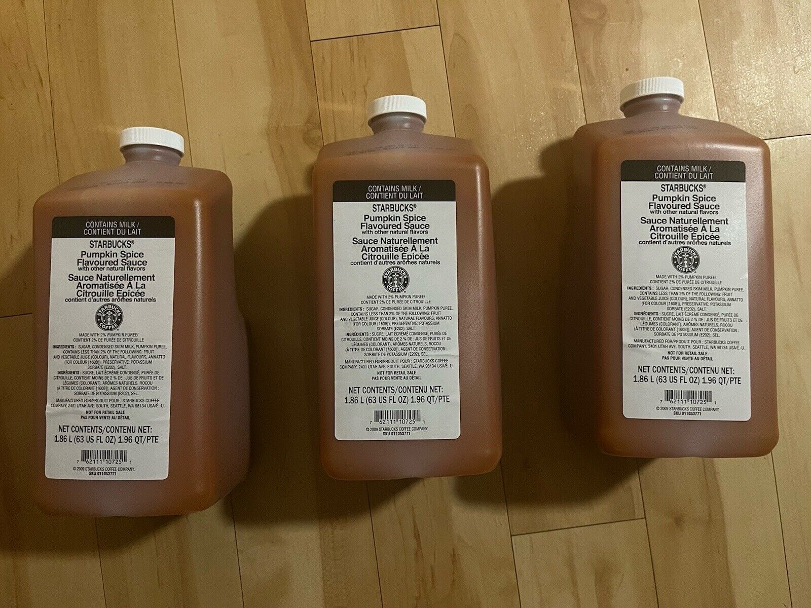 SEALED 3X Starbucks Pumpkin Spice Sauce BB March 2025 - Sold on eBay January 16th, 2025 for $89.99