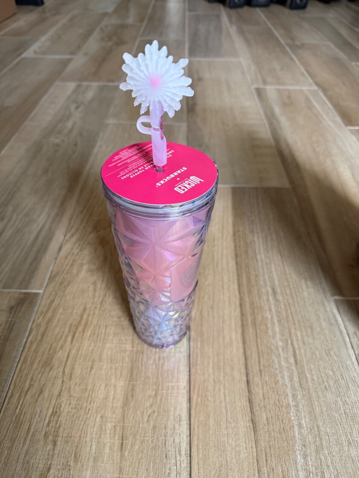 Starbucks Exclusive WICKED Glinda Pink 24 oz Cold Cup tumbler with Wand Topper - Sold on eBay February 15th, 2025 for $102.50