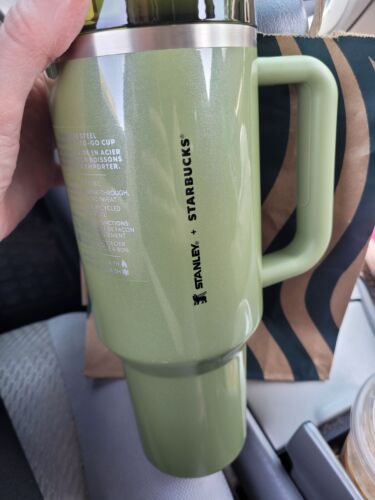 Starbucks Olive Green Pearl Stanley 40oz Tumbler Glitter Fall 2024 New Same Day - Sold on eBay August 23rd, 2024 for $89.99 (1 bids) 
