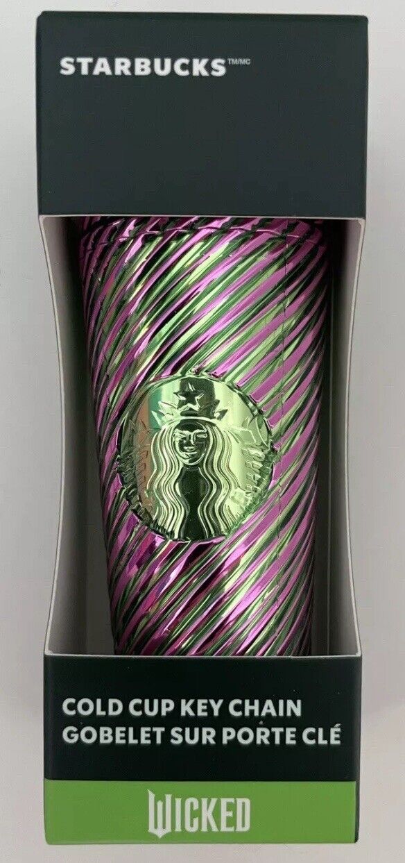 Starbucks Wicked 24oz. Cold Cup Tumbler Pink and Green Swirl & Mini Keychain Set - Sold on eBay January 26th, 2025 for $99.95