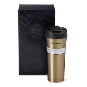Starbucks 2014 Swarovski Crystal Gold S/S 16 Oz Tumbler Limited Edition NEW RARE - Sold on eBay August 28th, 2023 for $175.00