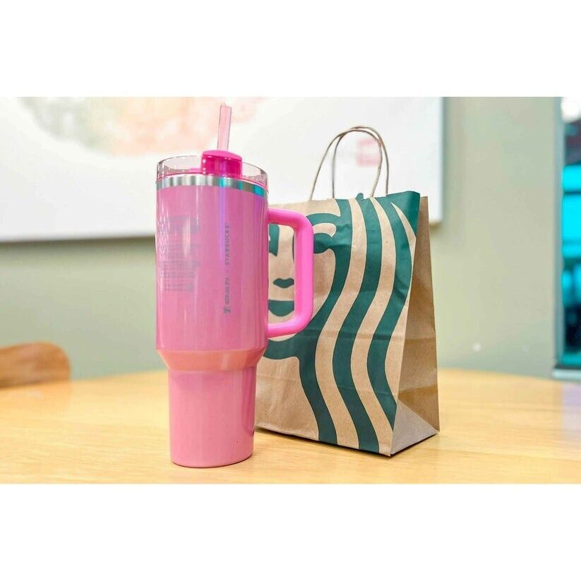 Stanley X Starbucks Limited Pink Glitter Quencher Tumbler 40oz New 2024 Holiday - Sold on eBay January 10th, 2025 for $79.00