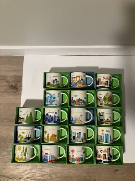 (LOT of 18) Starbucks You Are Here Collection Mugs - 14oz