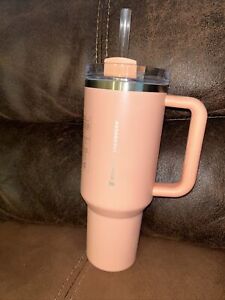 ?Stanley + Starbucks Pink Peach 40 oz Tumbler Cup Handle Lid Target Exclusive - Sold on eBay October 3rd, 2023 for $179.99