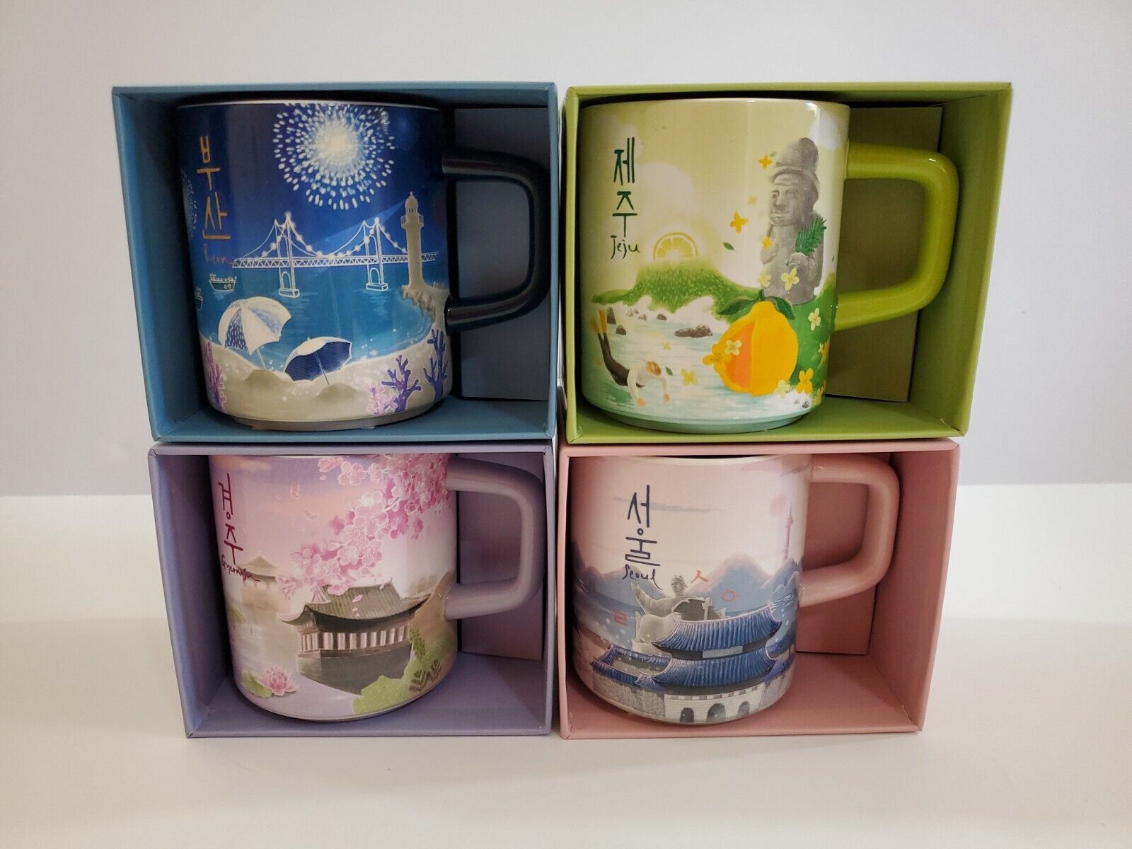 Starbucks Lot of 4 South Korea City Mugs Seoul Jeju Busan Gyeongju BRAND NEW - Sold on eBay January 10th, 2025 for $199.99