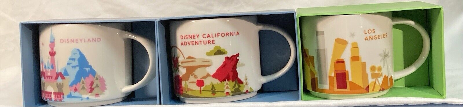 NIB 3 Starbucks Disneyland California Adventure Los Angeles You Are Here Mugs - Sold on eBay December 2nd, 2024 for $75.00