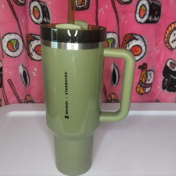 Starbucks x Stanley Olive Green 40 oz Quencher Tumbler - Sold on eBay January 16th, 2025 for $76.00 (1 bids) 