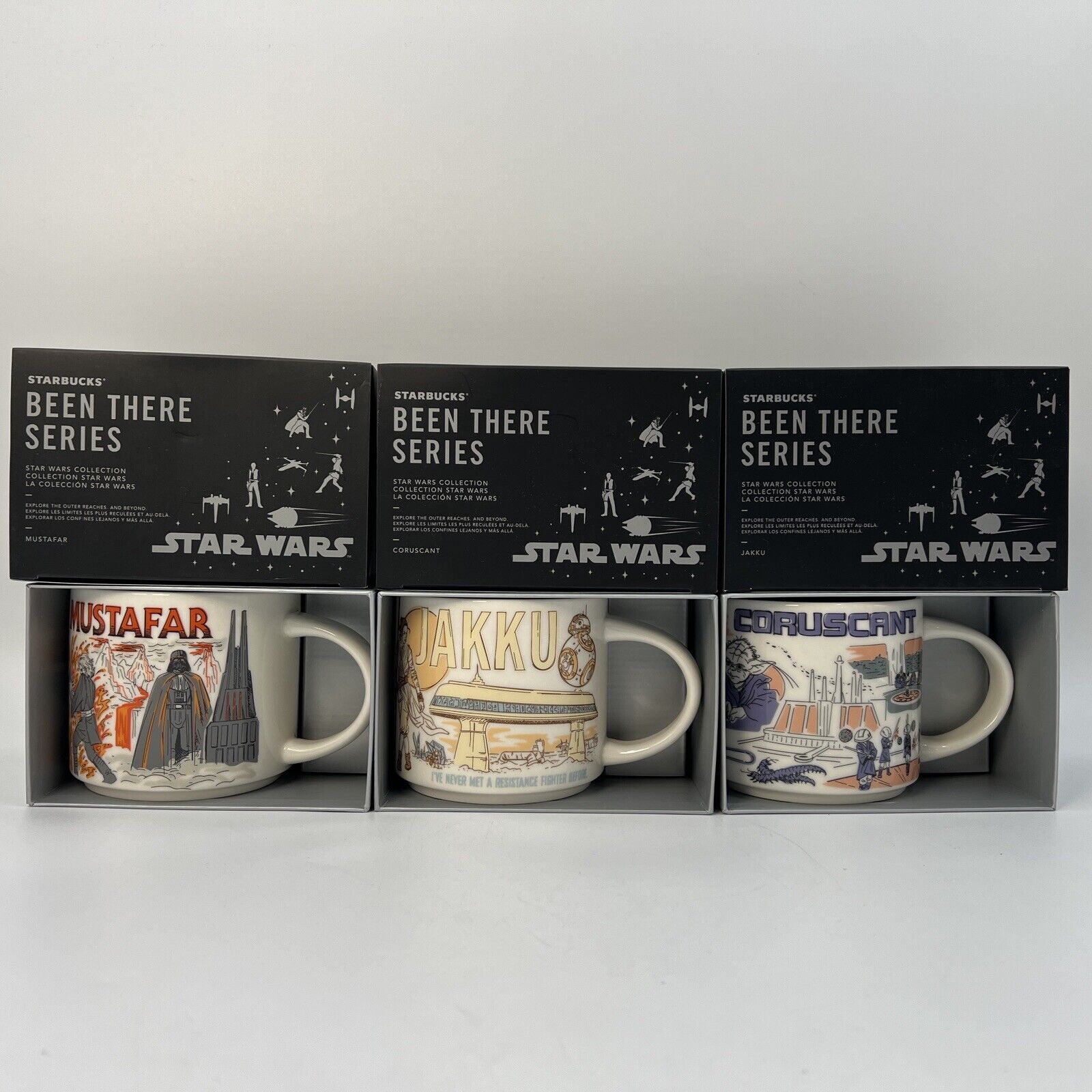 2023 Star Wars Starbucks Been There Series Mugs - Jakku, Coruscant, Mustafar - Sold on eBay December 12th, 2024 for $109.99