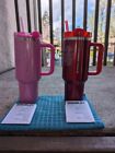 Set of 2 NEW STARBUCKS X STANLEY 2023 Pink and HOLIDAY RED 40oz TUMBLERS