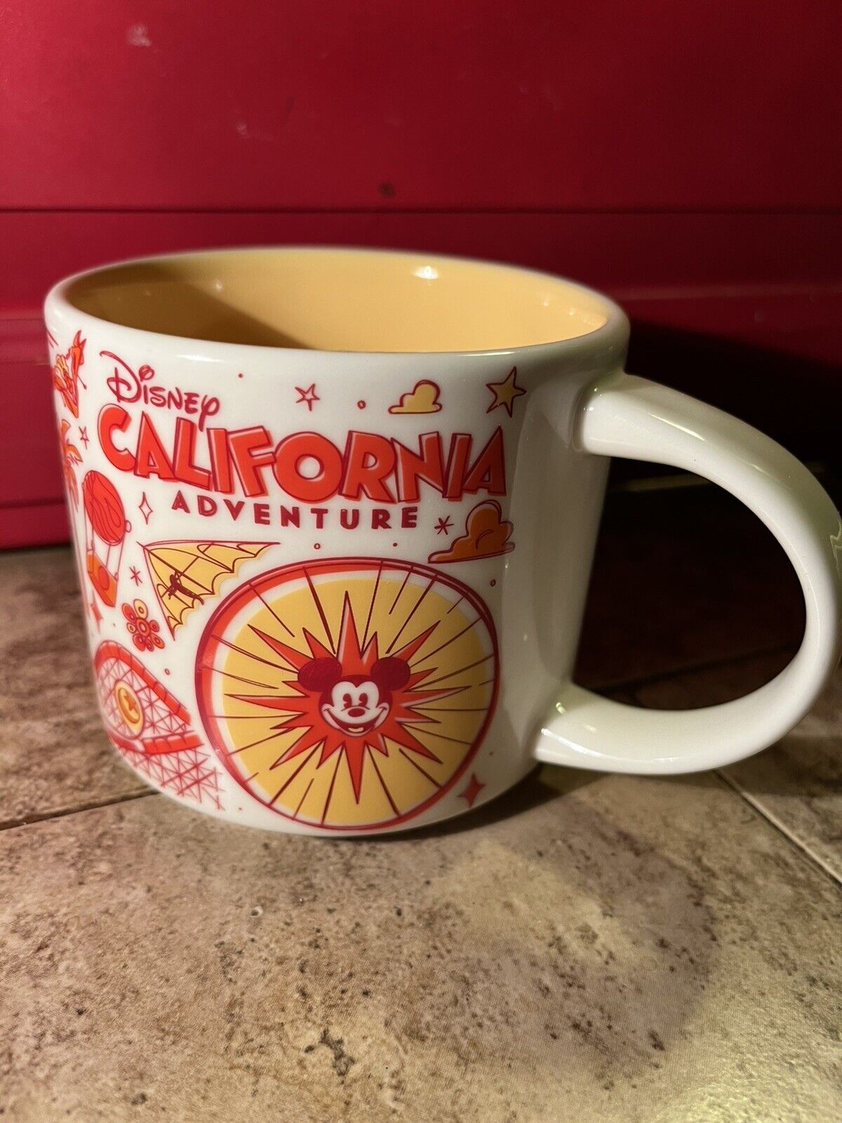 Disney California Adventure Starbucks Mug 2021 Been There Series Red Yellow HTF - Sold on eBay February 5th, 2025 for $83.00