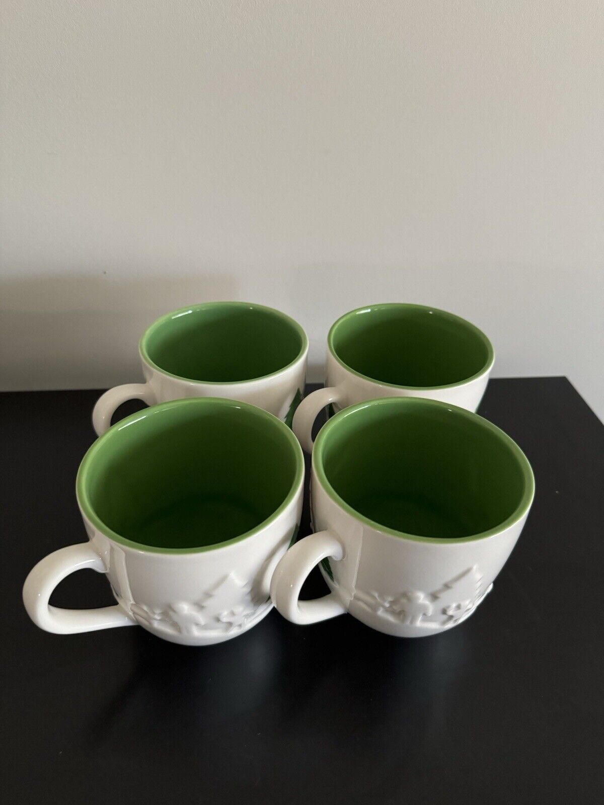 Starbucks 2006 Holiday Christmas 16oz Trees Sledding 4 Mugs Never Used Stunning - Sold on eBay December 24th, 2024 for $65.00