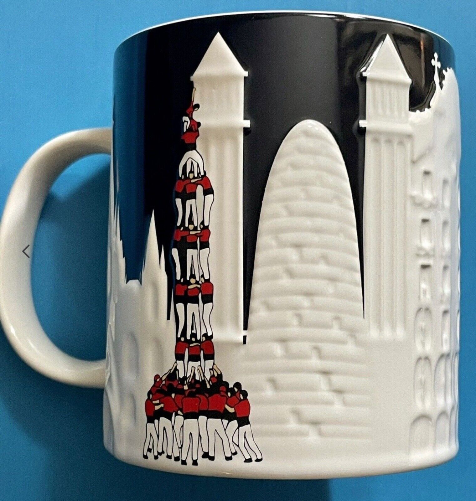 Starbucks Barcelona  Relief Black White Ceramic Mug 16oz - Sold on eBay March 1st, 2025 for $74.99