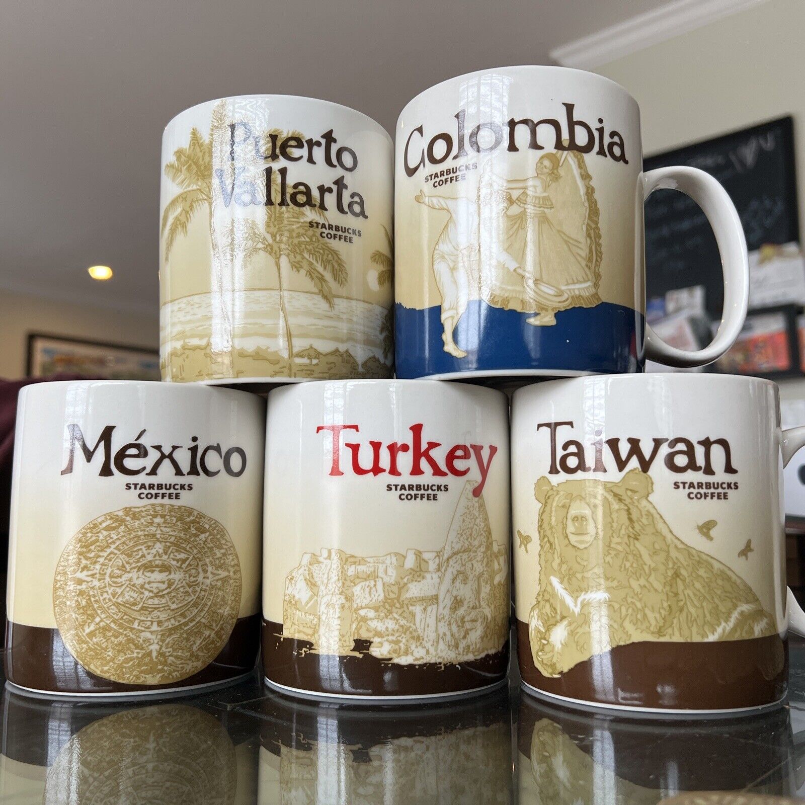 5 Starbucks Global Icon Collection 16oz Ceramic Colombia, Puerto Vallarta Mex+2 - Sold on eBay March 19th, 2025 for $60.00