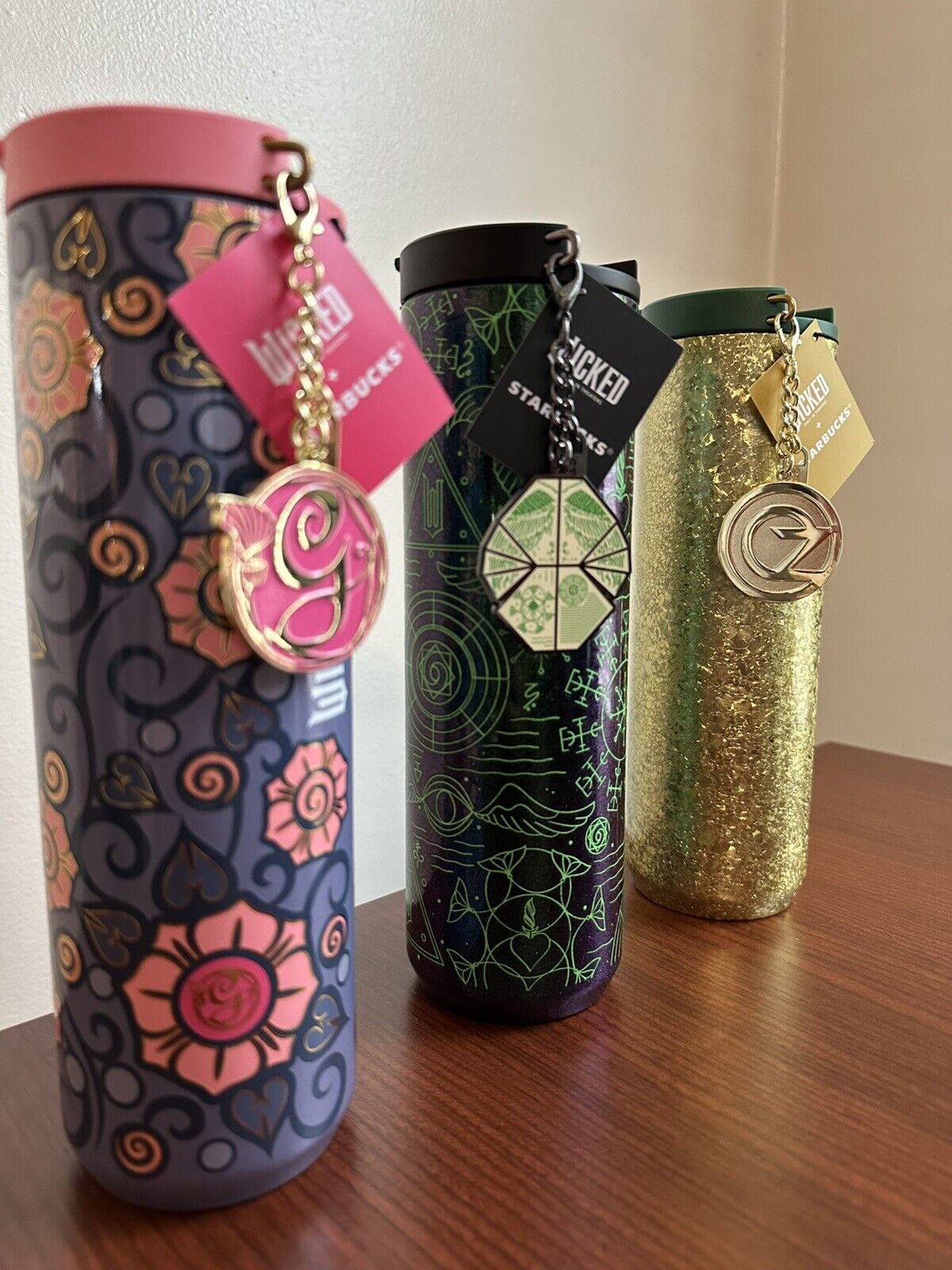 2024 Starbucks Wicked Gold Textured & Glinda/Elphaba Tumblers SET (16oz) - NEW - Sold on eBay March 26th, 2025 for $275.00