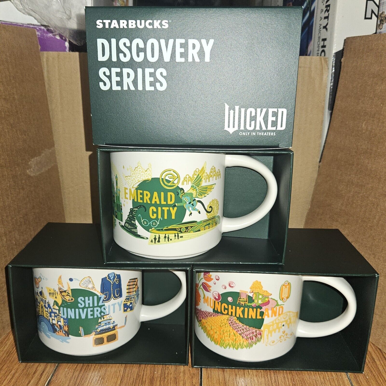 Universal Studios Starbucks 2024 Wicked Discovery Series Set of 3 Mugs Cups 14oz - Sold on eBay November 17th, 2024 for $174.99