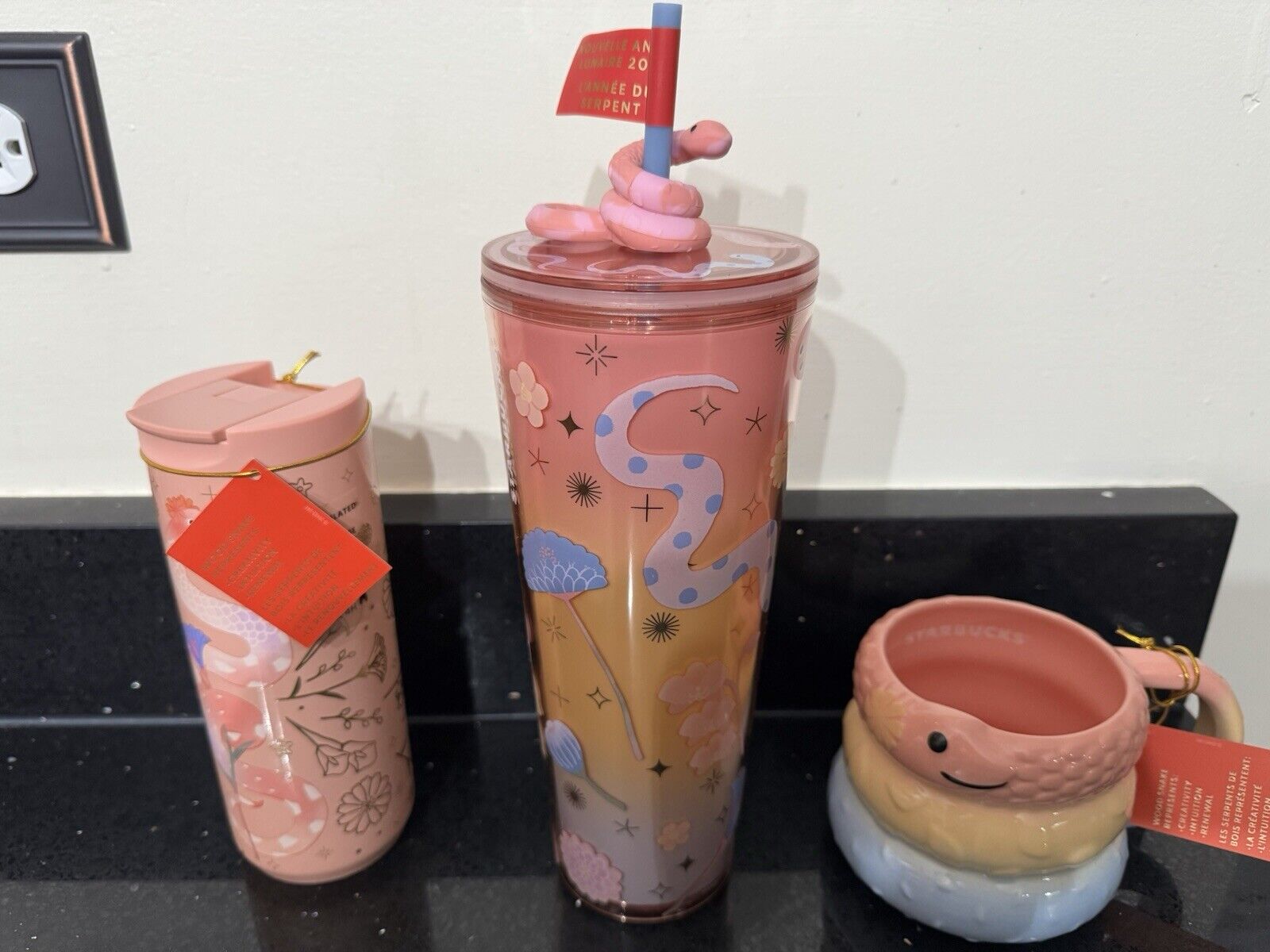 NEW Starbucks 2025 Limited Edition Year of the Snake Lunar New Year Snake Bundle - Sold on eBay March 1st, 2025 for $130.00