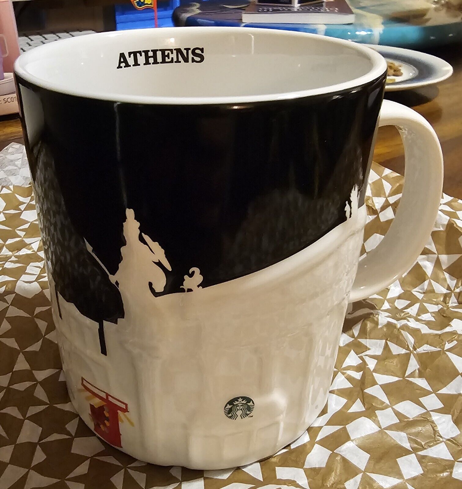 Starbucks City Mug Cup Relief Series Athens Greece black and white 16oz NEW - Sold on eBay February 18th, 2025 for $87.99