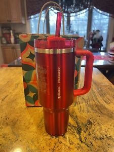 Starbucks + Stanley Holiday 2023 (40 oz) Red Tumbler Mug - Sold on eBay December 17th, 2023 for $170.00 (19 bids) 