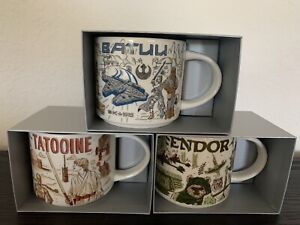 Starbucks Disney Star Wars BTS Endor Tatooine Batuu Set 3 Full Size Mugs NIB SKU - Sold on eBay November 30th, 2023 for $189.99