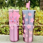 2 NWT Starbucks 2025 Pink Cherry Blossom Butterfly Stainless Steel Tumblers - Sold on eBay March 25th, 2025 for $89.00